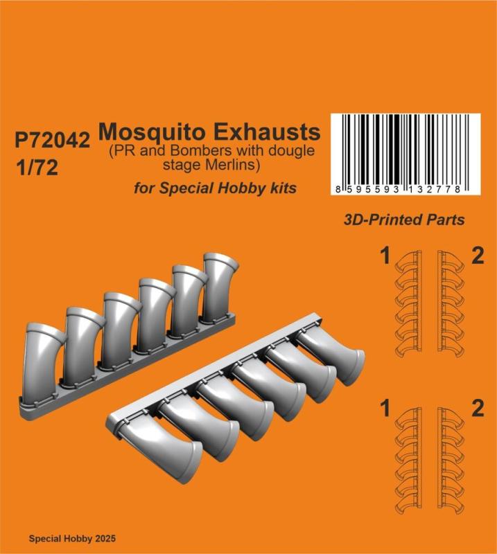 Mosquito Exhausts (PR and Bombers with two stage Merlins) von Special Hobby