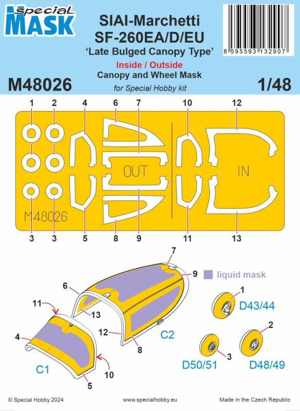 SF-260EA/D/EU - Late Bulged Canopy Type - Mask SF-260EA/D/EU - Late Bulged Canopy Type - Mask von Special Hobby