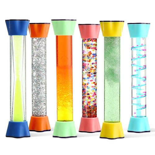Special Supplies Liquid Motion Bubbler Spielzeug, Kühlröhren, 6er-Pack, bunte Sanduhr-Timer mit Tropfenbewegung, Schlafzimmer, sensorisches Spielen, kühles Zuhause oder Schule von Special Supplies