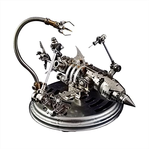 SpedUpX 3D-Metallpuzzle für Erwachsene, DIY 3D-Mechanisches Hai-Modell aus Metall mit Wartungsplattform, Bausatz, Spielzeug (209PCS) von SpedUpX
