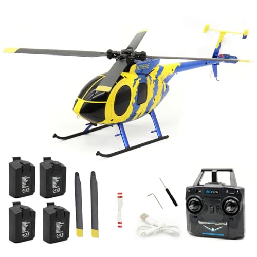 SpedUpX RC ERA C184 MD500 RC-Helikopter, 2,4G 4-Kanal mit 6-Achsen-Gyro & Start/Landung mit Nur Einer Taste & Optische Flusspositionierung Für Erwachsene Und Anfänger - 4PCS Batterie SpedUpX RC ERA C184 MD500 RC-Helikopter, 2,4G 4-Kanal mit 6-Achsen-Gyro & Start/Landung mit Nur Einer Taste & Optische Flusspositionierung Für Erwachsene Und Anfänger - 4PCS Batterie von SpedUpX