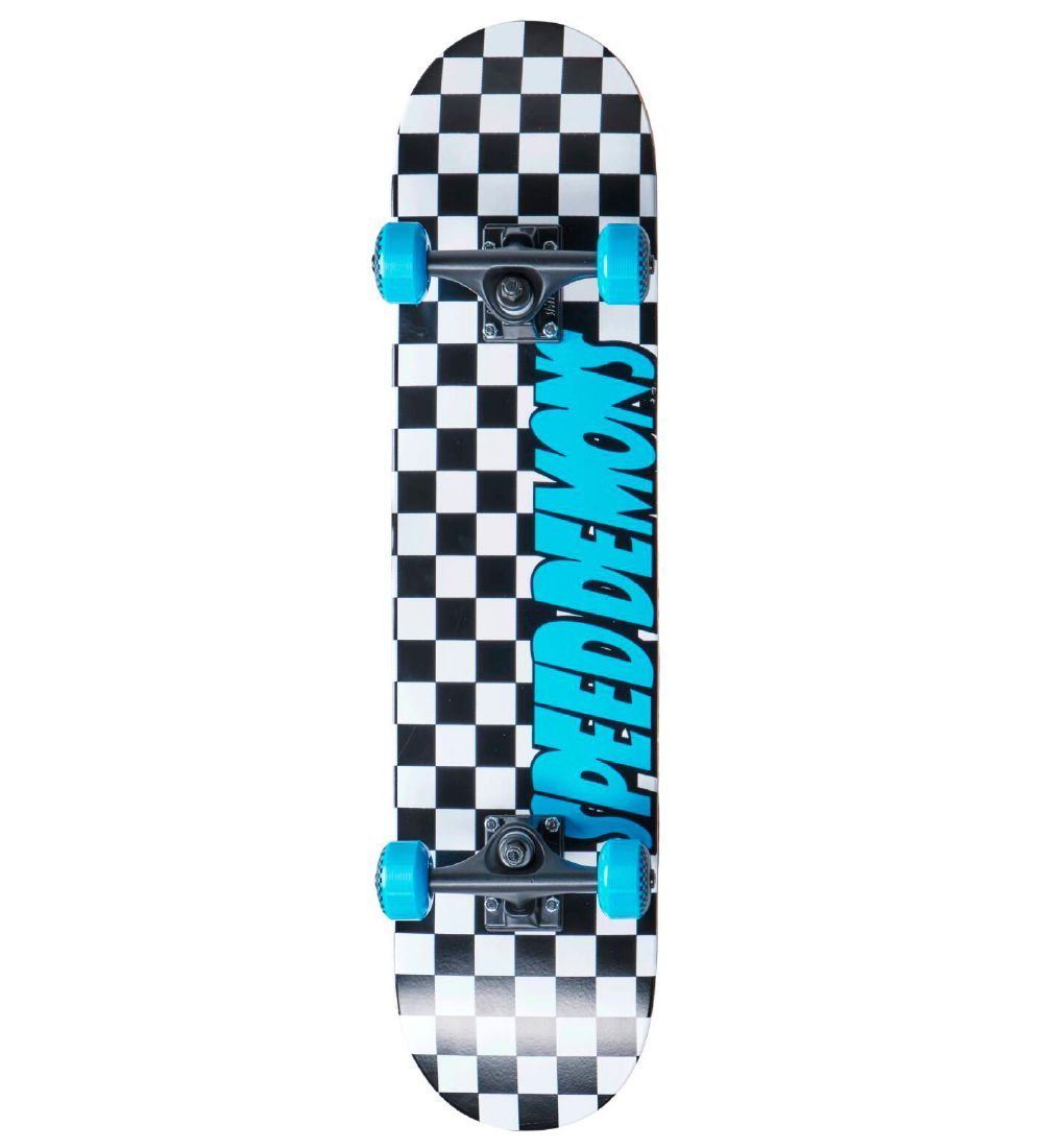 Speed Demons Skateboard - 7, 75'' - Checkers Complete - Blau - Speed Demons - One Size - Skateboards von Speed Demons