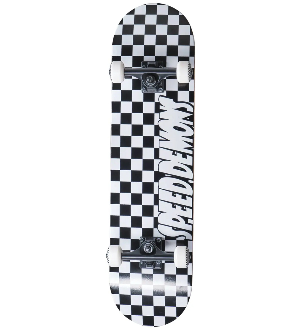 Speed Demons Skateboard - 7,5" - Damespiel komplett - Schwarz/We - Speed Demons - One Size - Skateboards von Speed Demons
