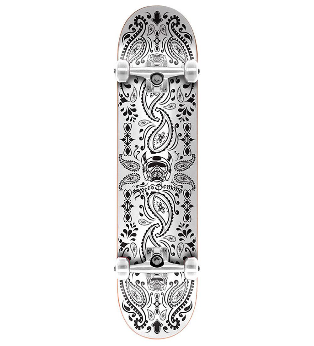 Speed Demons Skateboard - 8'' - Bandana komplett - Weiß - Speed Demons - One Size - Skateboards von Speed Demons