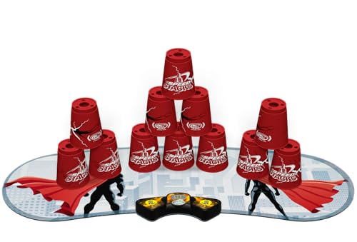Speed Stacks Sport-Stapel-Wettbewerber – Blitz-Set und Superhelden-Matte – 12 Becher, Haltevorbau, mit GX-Timer und Matte, WSSA-geprüft Speed Stacks Sport-Stapel-Wettbewerber – Blitz-Set und Superhelden-Matte – 12 Becher, Haltevorbau, mit GX-Timer und Matte, WSSA-geprüft von Speed Stacks