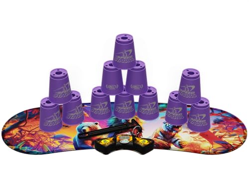 Speed Stacks Sport-Stapel-Wettbewerber – Royal Purple Set und Tiermatte – 12 Becher, Haltestiel, mit GX-Timer und Matte, WSSA-geprüft Speed Stacks Sport-Stapel-Wettbewerber – Royal Purple Set und Tiermatte – 12 Becher, Haltestiel, mit GX-Timer und Matte, WSSA-geprüft von Speed Stacks
