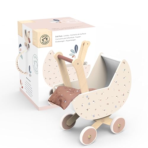 Speedy Monkey Puppenwagen aus Holz, schön verarbeitet, FSC-zertifiziert, Puppenzubehör aus Holz für Kinder ab 2 Jahren, sicher, leicht, leicht zu bewegen und zu reinigen, Farbe Speedy Monkey Puppenwagen aus Holz, schön verarbeitet, FSC-zertifiziert, Puppenzubehör aus Holz für Kinder ab 2 Jahren, sicher, leicht, leicht zu bewegen und zu reinigen, Farbe von Speedy Monkey