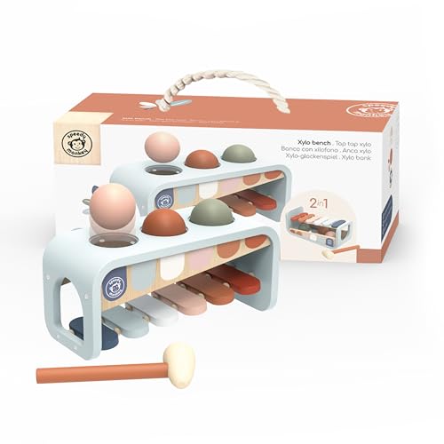 Speedy Monkey SP1010 Tap Xylophon Xylo-Glockenspiel 26,4x10,2x11,3cm bunt, Holz Spielzeug für Kinder, Liebevolle Details-tolle Geschenkidee von Speedy Monkey
