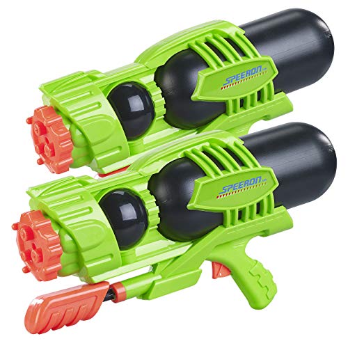 Speeron Poolkanone: 2er-Set Kinder-XL-Wasserpistolen, 1.600-ml-Wassertank, 3 Strahlarten (Wasserspritzpistolen Kinde, Kinder Spielzeug, Wasserbomben) von Speeron