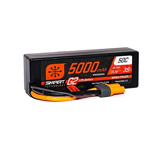 Spektrum SPMX53S50H5 5000mAh 3S 11.1V Smart G2 LiPo 50C Hard Case IC5, Grey/Silver Spektrum SPMX53S50H5 5000mAh 3S 11.1V Smart G2 LiPo 50C Hard Case IC5, Grey/Silver von Spektrum