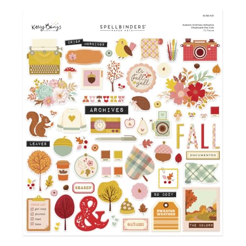 Autumn Archives Spanplatten-Sticker aus der Autumn Archives Collection von Kelly Bangs von Spellbinders