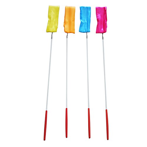 Spemendi 4 Stueck 4 Meter Rhythmische Gymnastik Band mit Holzgriff von Spemendi