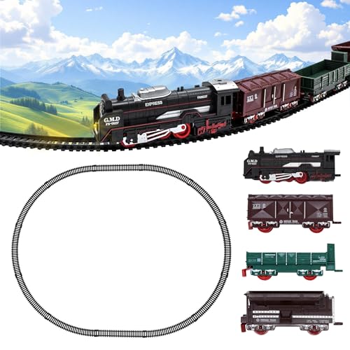 Elektrische Spielzeug Eisenbahn inklusive Schienen Batterie betrieben - 16-teilig - Zug Komplett Set mit Lokomotive Waggons und Gleisen ab 4 Jahren - Fahrender Spielzug mit Lok und Anhänger Elektrische Spielzeug Eisenbahn inklusive Schienen Batterie betrieben - 16-teilig - Zug Komplett Set mit Lokomotive Waggons und Gleisen ab 4 Jahren - Fahrender Spielzug mit Lok und Anhänger von Spetebo