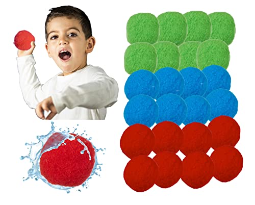 Softball Wasserbomben wiederverwendbar - 30 Stück - Weiche Wasserbälle in bunten Farben - Splash Ball Wasser Ballon für Wasserschlacht im Garten Pool und Trampolin von Spetebo