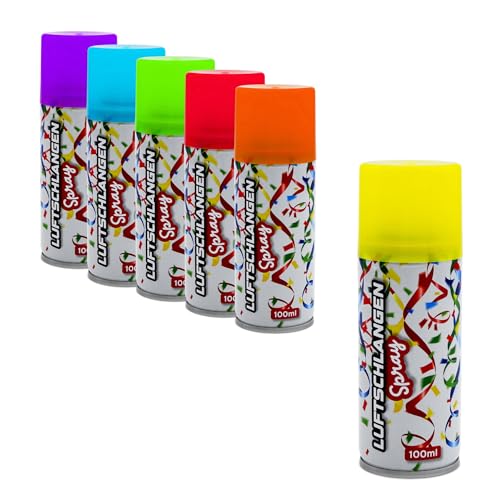 Spetebo Luftschlangenspray 100 ml fluoreszierend - 6er Pack - Karneval Deko Sprüh Luftschlangen in 6 bunten Farben - Karnevalsdeko Faschingsdeko Geburtstagsdeko Partydeko Girlande Spetebo Luftschlangenspray 100 ml fluoreszierend - 6er Pack - Karneval Deko Sprüh Luftschlangen in 6 bunten Farben - Karnevalsdeko Faschingsdeko Geburtstagsdeko Partydeko Girlande von Spetebo