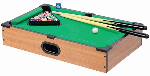 Spetebo Mini Tischbilliard aus Holz mit Zubehör - 50 x 30 cm - Kleiner Pool Billardtisch komplett Set - Poolbillard Snooker inklusive Queues und Kugeln von Spetebo