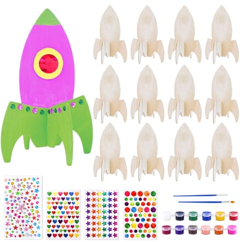 Spetsbst 12 STK Raketen Holz Bastelset, Bastelset Rakete zum Bemalen DIY Weltraum Holzbastelsets für Kindergeburtstag, Kreative Geschenk für Mädchen Jungen 4 5 6 7 8 9 Jahre Spetsbst 12 STK Raketen Holz Bastelset, Bastelset Rakete zum Bemalen DIY Weltraum Holzbastelsets für Kindergeburtstag, Kreative Geschenk für Mädchen Jungen 4 5 6 7 8 9 Jahre von Spetsbst