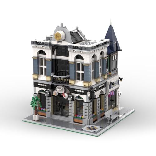 Spicyfy Architektur MOC Bausteine Set, 2551 Stück Moderne Bank Modular Haus Bauklötze Anzeige Modell, Wohnkultur Klemmbausteine Geschenk für Männer und Frauen, MOC-85888 von Spicyfy