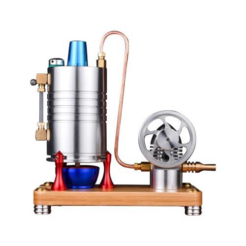 Spicyfy Dampfmaschine Bausatz, Retro-Ganzmetallmodell Einer vertikalen Dampfmaschine Physikalische Experiment für Kinder und Erwachsene von Spicyfy