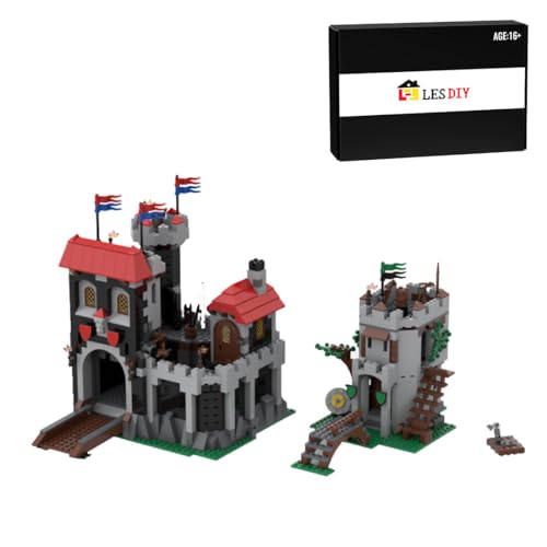 Spicyfy Mittelalterliche Burg, 1066+ Stück Ritterburg Bauklötze MOC Set Modellbauklötze MOC Set Spielzeug für Kinder und Erwachsene von Spicyfy