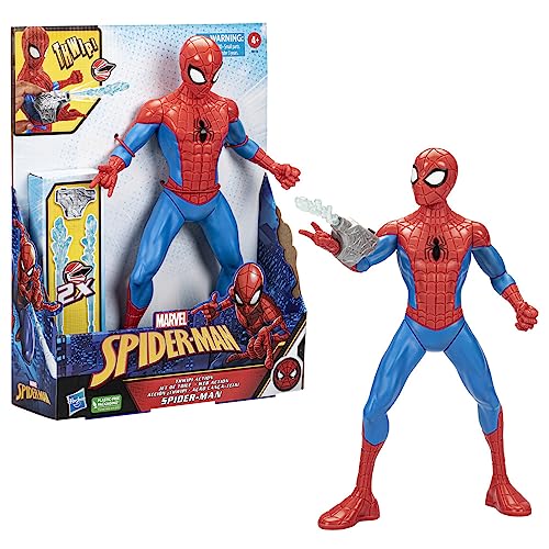 Spider-Man Marvel Thwip Actionfigur, 33 cm große Actionfigur, Superhelden-Spielzeug für Kinder ab 5 Jahren, Web Blaster-Zubehör enthalten von Spider-Man