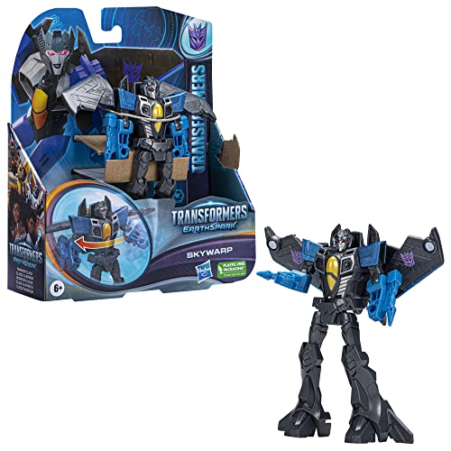 Transformers Spielzeug EarthSpark Warrior-Klasse Skywarp Action-Figur (12,5 cm), Roboterspielzeug für Kinder ab 6 Jahren von Hasbro