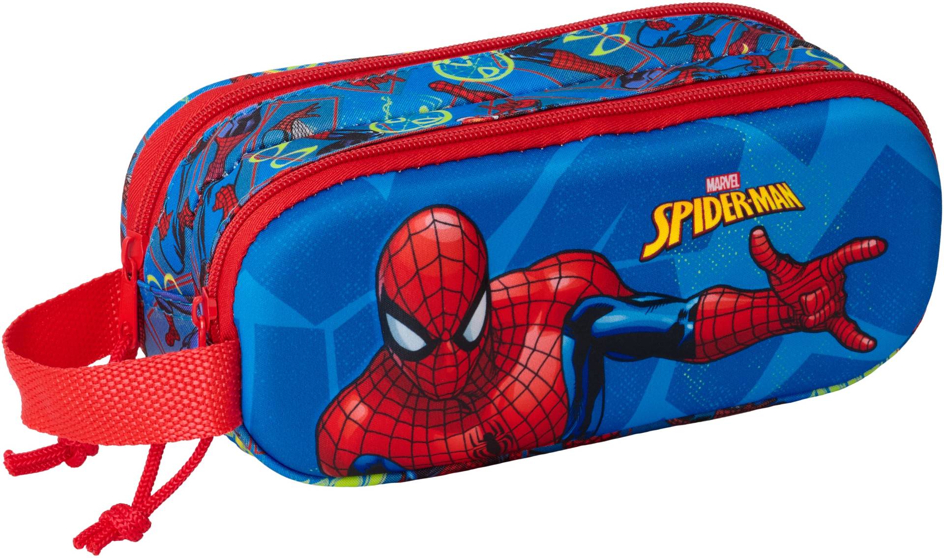 Marvel Spider-Man 3D Doppel-Federmäppchen, Blau von Spiderman