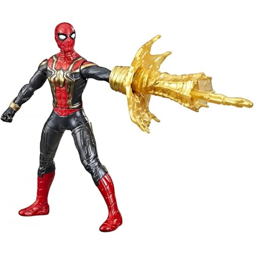 Marvel Spider-Man Deluxe Web Spin Spider-Man Actionfigur, Spielzeug mit Waffenangriff, Squeeze Legs, ab 4 Jahren, 15 cm von SPIDER-MAN