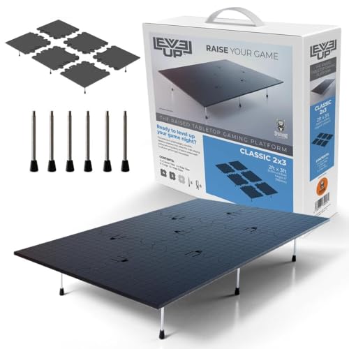 Spidermind Games Level Up Classic Modularer Brettspiel Tisch mit erhöhtem Design, faltbar und tragbar, für Brettspiele, Würfelbrett, Pokertisch & Brettspiel Zubehör, 91x61cm von Spidermind Games