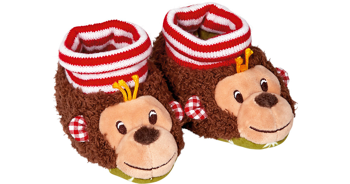 BabyGlück: Babyschuhe Affe, one size (ca. 3-6 Monate) braun von die spiegelburg