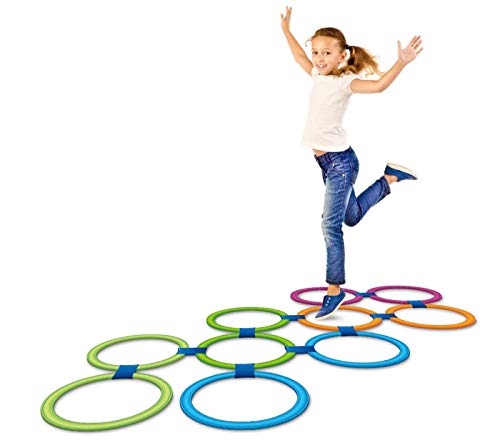 Himmel Hölle Hüpfringe 20 TLG Set Tempelhüpfen Hüpfspiel in and Out von Spiel AG