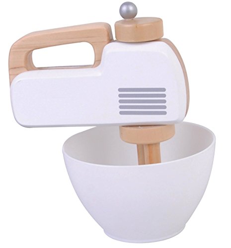 Spiel AG Mixer Handmixer aus Holz mit Rührschüssel mit Funktion weiß von Spiel AG