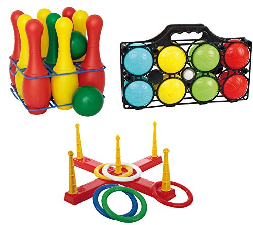 Spiele Set Kinderparty Rolly Toys Kegelspiel Ringwurfspiel Boccia in and Out von Spiel AG