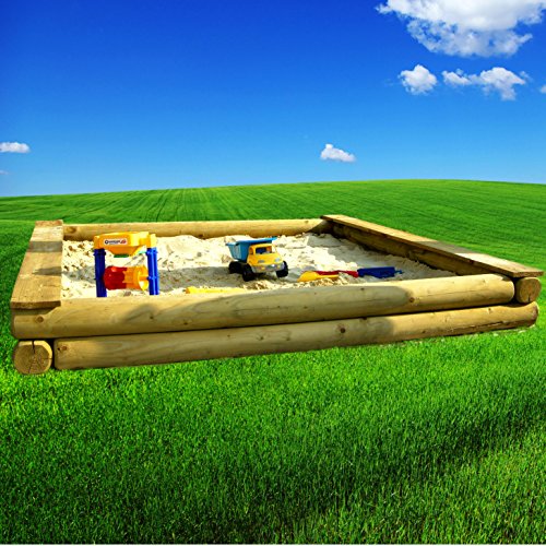 XXL großer Sandkasten 3x3m Rundholz Ø12cm 300cm große Sandkiste 300x300cm von Spiel&Garten