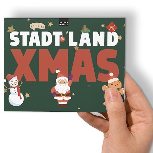 Stadt Land Fluss XMAS MINI Ratespiel für die Familie zu Weihnachten mit 12 Xmas-Kategorien lustiges Familienspiel Quiz Partyspiel zur Weihnachtszeit Geschenk-Idee Nikolaus DIN A6-Block | 50 Blatt Stadt Land Fluss XMAS MINI Ratespiel für die Familie zu Weihnachten mit 12 Xmas-Kategorien lustiges Familienspiel Quiz Partyspiel zur Weihnachtszeit Geschenk-Idee Nikolaus DIN A6-Block | 50 Blatt von Spielefabrik