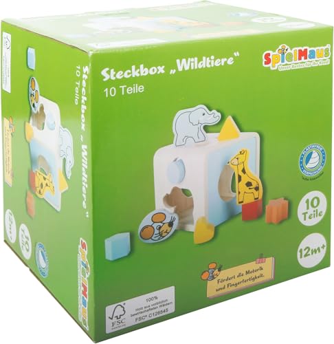 Holz Steckbox Wildtiere, 9 Teile von Spielmaus