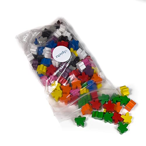Spieltz 60 kleine Spielfiguren aus Holz für Brettspiele, 16x16x10 mm, Made in Germany (10 Farben: Gelb, Rot, Blau, Grün, Orange, Lila, Pink, Grau, Schwarz, Weiß, 60 Stück) von Spieltz