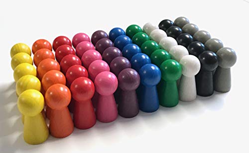 Spielfiguren: Halmakegel groß aus Holz, 19/40 mm, 10 Farben (Großpackung 50 Halmakegel) von Spieltz