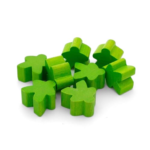 Spieltz 100 Spielfiguren für Brettspiele aus Holz, 16x16x10 mm, Brettspiel-Zubehör, Made in Germany (Hellgrün, 100 Stück) von Spieltz