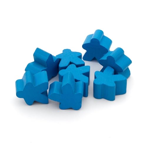 Spieltz 100 hellblaue Spielfiguren für Brettspiele aus Holz, 16x16x10 mm, Brettspiel-Zubehör, Made in Germany (Hellblau, 100 Stück) von Spieltz