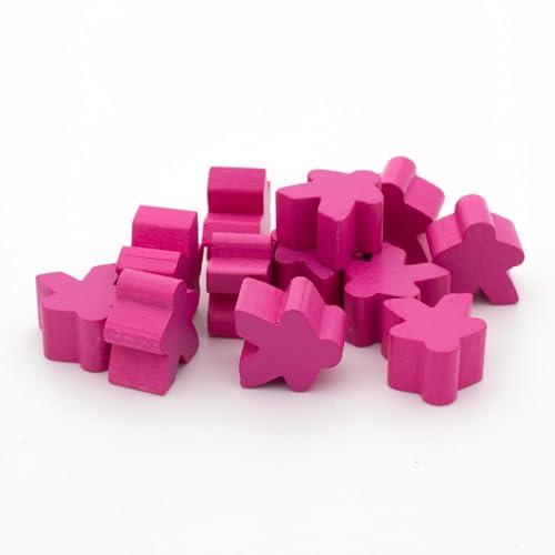Spieltz 50 rosa Spielfiguren für Brettspiele aus Holz, 16x16x10 mm, Brettspiel-Zubehör, Made in Germany (Rosa, 50) von Spieltz
