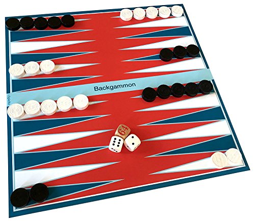 Spieltz 51422: Backgammon Größen. Größe Medium, Farbe rot-Petrol-weiß von Spieltz