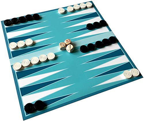 Backgammon Größen (X-Large, türkis-Petrol-weiß) von Spieltz