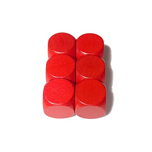 Spieltz 6 rote Blanko Würfel XL aus Holz für Brettspiele, extra groß (20 mm), Made in Germany. Für Senioren, kleine Kinder und XL-Spiele (Rot, 6 Würfel) von Spieltz
