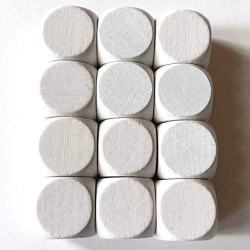 Spieltz Blanko Würfel aus Holz für Brettspiele, weiß, Made in Germany (12 Stück) von Spieltz