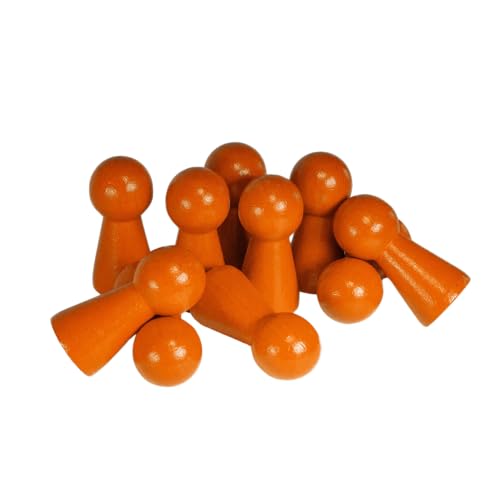 Spieltz Brettspielzubehör - große Halmakegel Spielfiguren aus Holz für Brettspiele, 19/40 mm (orange, 100 Stück) von Spieltz