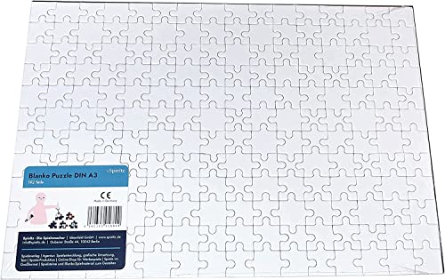 Spieltz DIY: Großes Blanko Puzzle selber gestalten, DIN A3 (29,7 x 42 cm), 192 Teile. Weißes leeres Puzzle zum Bemalen oder Bekleben. Made in Germany. von Spieltz