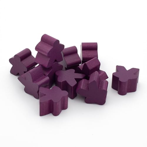 Spieltz Spielfiguren für Brettspiele aus Holz, 16x16x10 mm, Brettspiel-Zubehör, Made in Germany (Lila, 50) von Spieltz