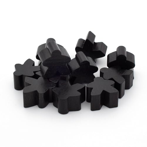 Spieltz Spielfiguren für Brettspiele aus Holz, 16x16x10 mm, Brettspiel-Zubehör, Made in Germany (Schwarz, 50) von Spieltz