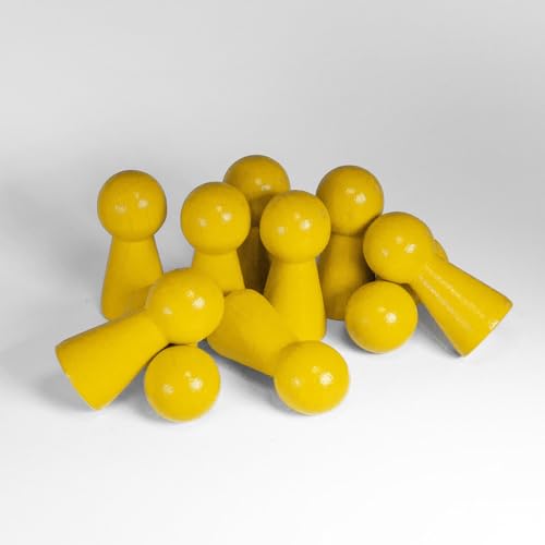 Spieltz Spielfiguren - große Halmakegel aus Holz, 19/40 mm (gelb, 10 Stück) - Made in Germany von Spieltz